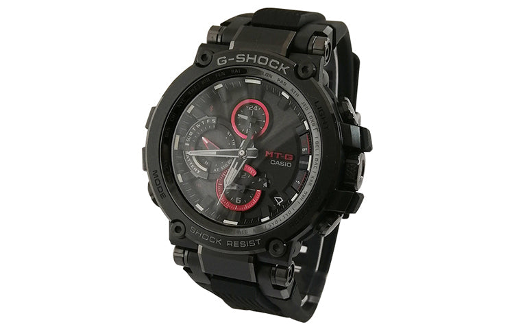 Bluetooth Sports Solar Powered Sapphire Crystal Mens .Black Analog MTG-B1000B-1A