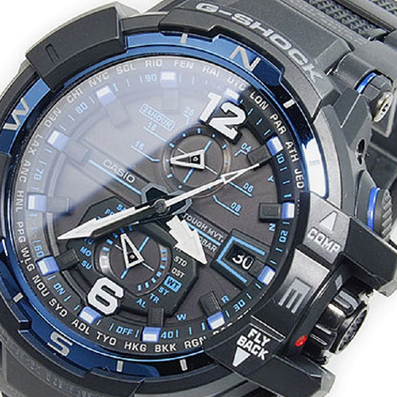 Sapphire Crystal Solar Powered Mens BlackBlue Analog GW-A1100FC-1A