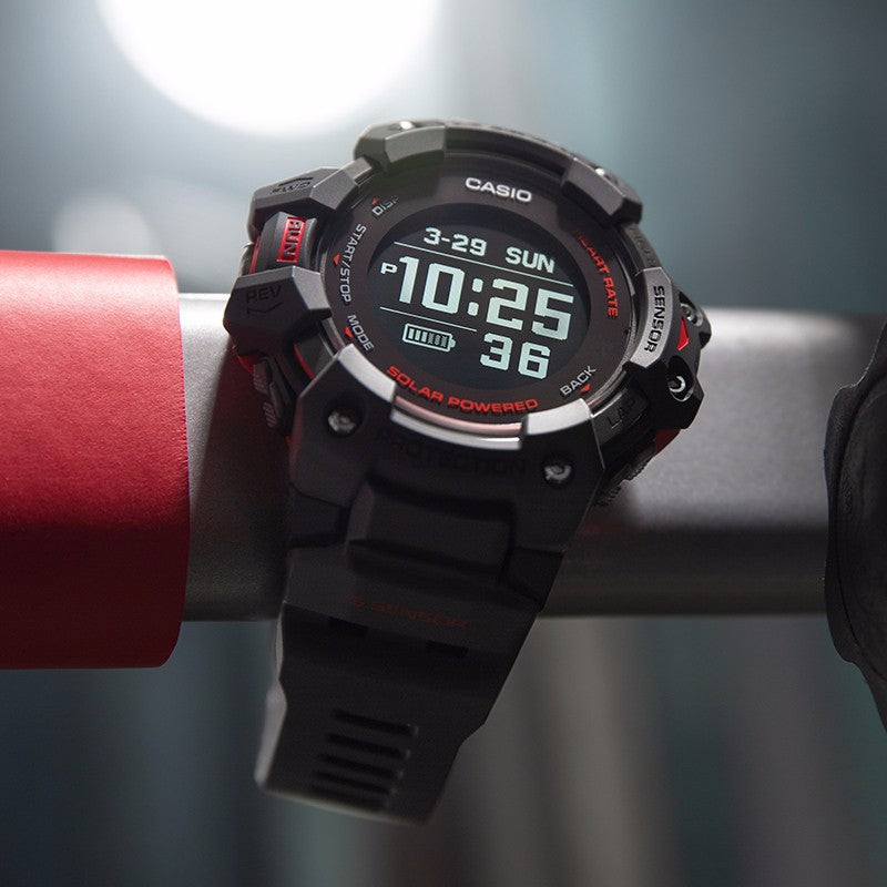 Waterproof Sports Shockproof Solar Powered Mens Black Digital GBD-H1000-8PRD