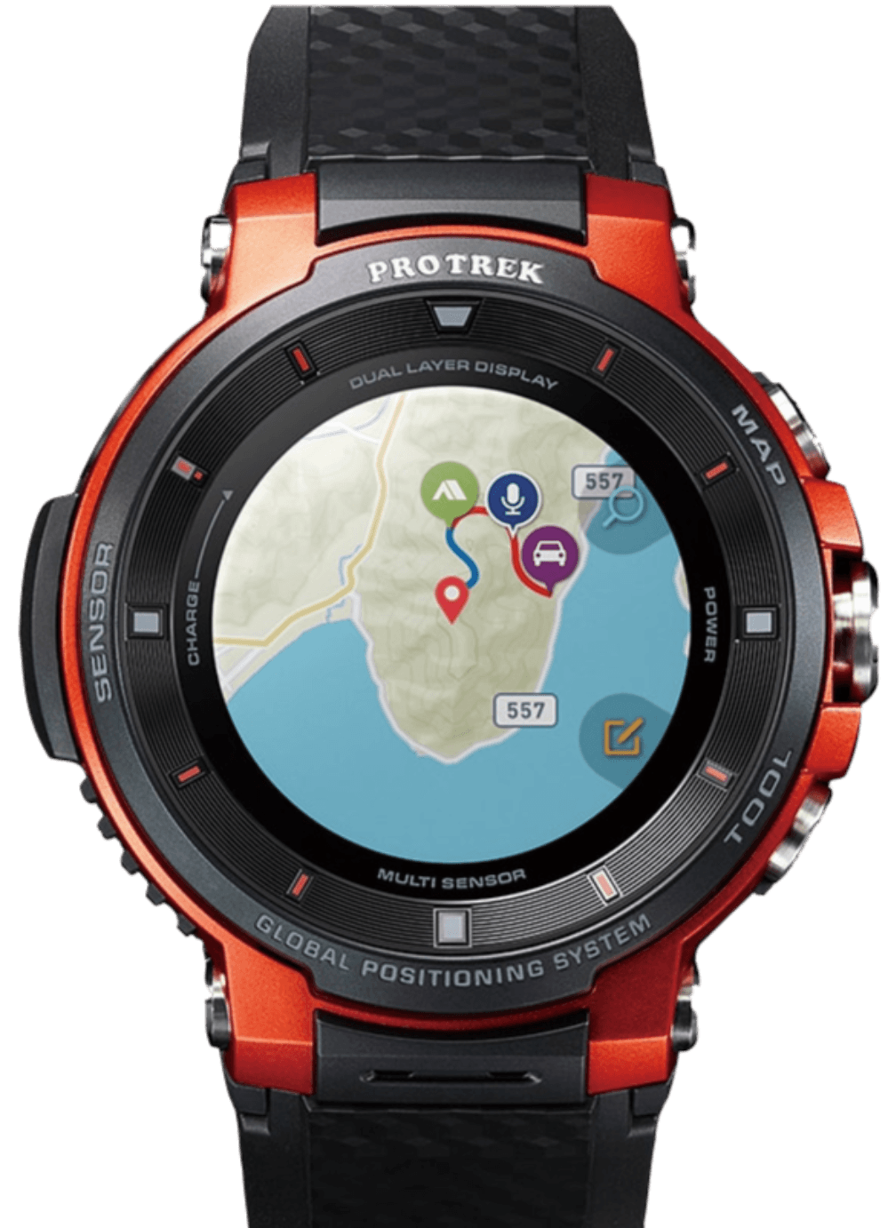 WSD-F30-G: Orange Android Watch
